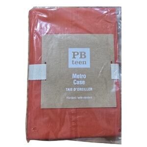 NIP Pottery Barn Teen Orange Standard  Metro Pillowcase 100% Cotton